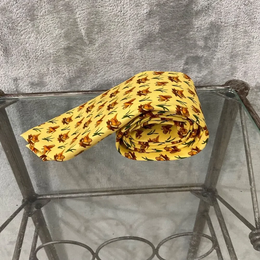 POLO BY RALPH LAUREN Document No 49  Silk Tie Bird Print Hand made